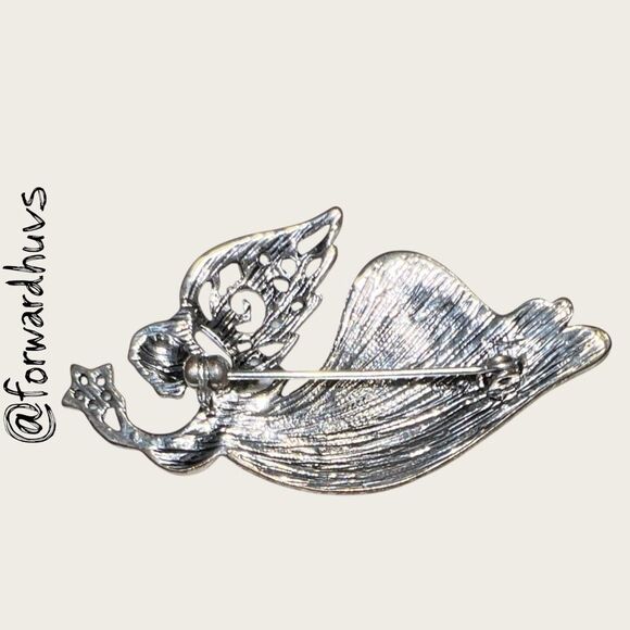 Bundle Sale 3 for $15 | Angle Brooch With Rhinestone Embellishments - Picture 3 of 6